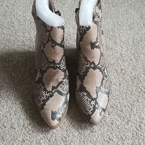 Sun and Stone snakeskin booties